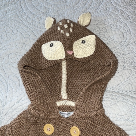 Mini Boden 6-12 MONTHS Deer hooded sweater. Excellent condition. - Picture 7 of 12